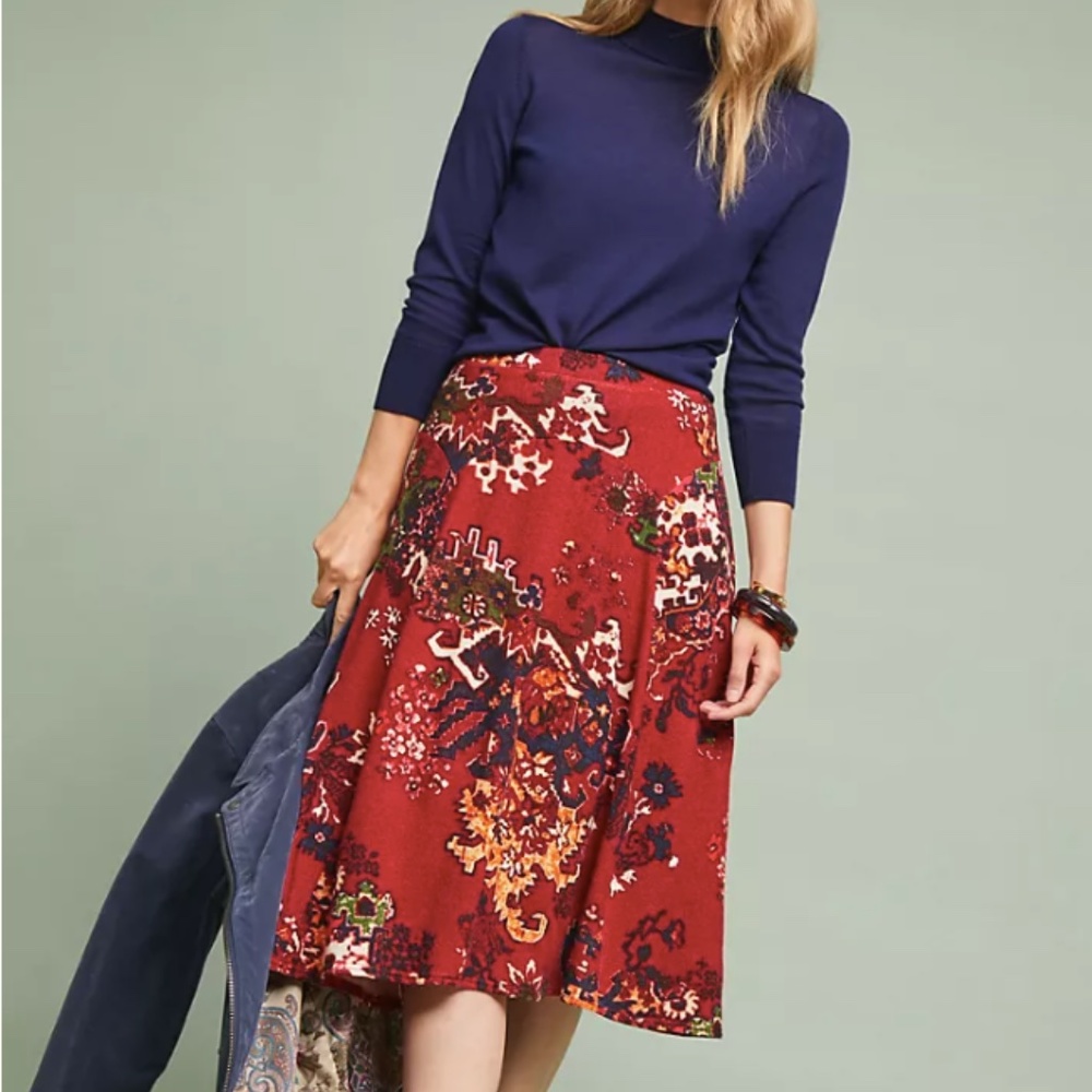 Anthropology A-Line Skirt, Perfect Fall Pattern / Sz Small